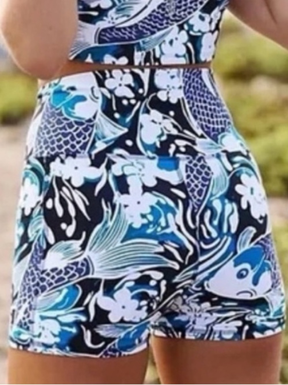New Free People Movement Never Better Printed Shorts Fish floral large running